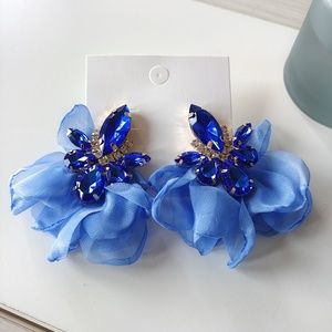 Blue Rhinestones Earrings